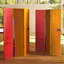 6 Ft. Tall Double Sided Rust Canvas Room Divider-1400110520