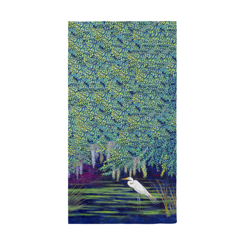 Serviette de plage aigrette lagon Rosenow