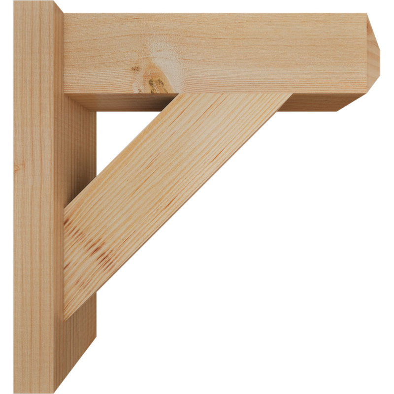 Artisan traditionnel en bois rustique, Sapin Douglas de 5 1/2 po (lisse), P 16 po x H 16 po