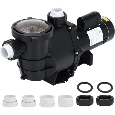 Pompe de piscine auto-amorçante 2 HP pour piscines hors terre et enterrées - Pompe à double tension 115V / 230V, 100 GPM, robuste à vitesse unique avec panier-filtre pour piscines, spas et spas