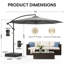 Parasol en porte-à-faux avec base, gris-1679387305