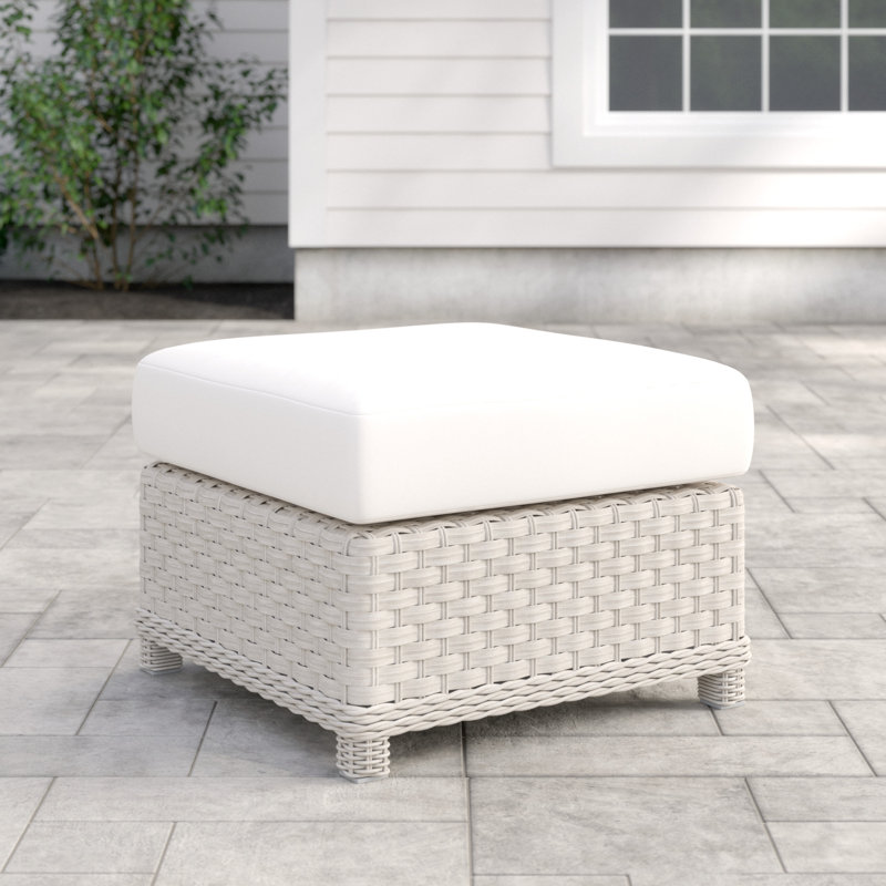 Repose-pieds d'extérieur avec coussin Sunb Sky, Cast Shale Sunbrella® tissage uni