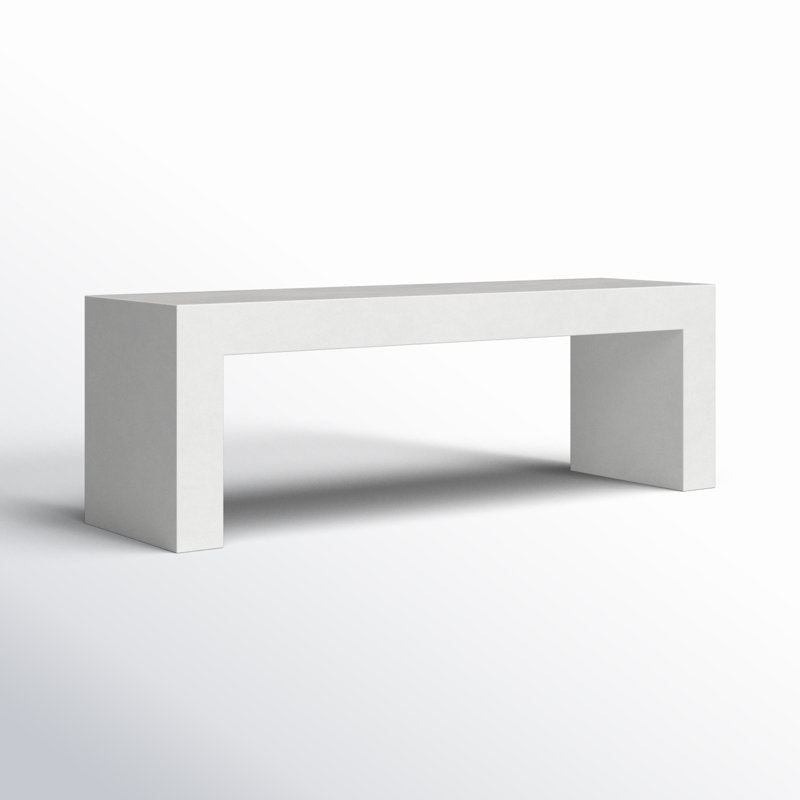 Columbia Concrete Outdoor Bench, White