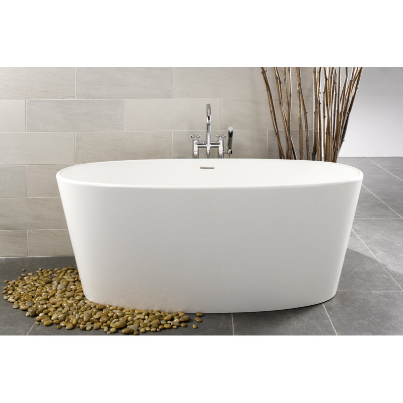 Ove 66.25'' x 30'' Freestanding Soaking Solid Surface Bathtub