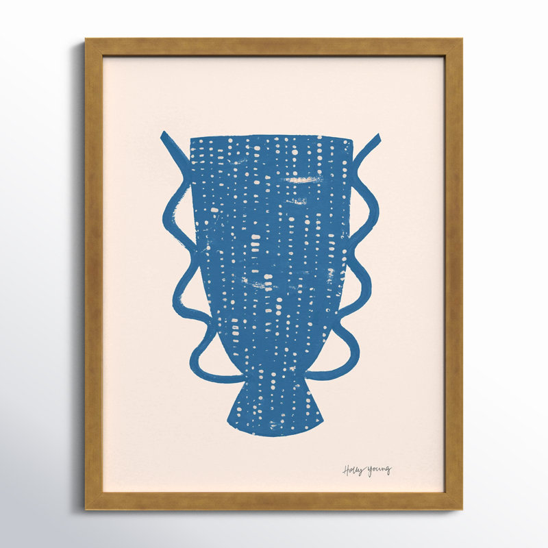 Blue Vessel 6 Painting by Holly Young, Beige, 20" H x 16" W x 1.25" D