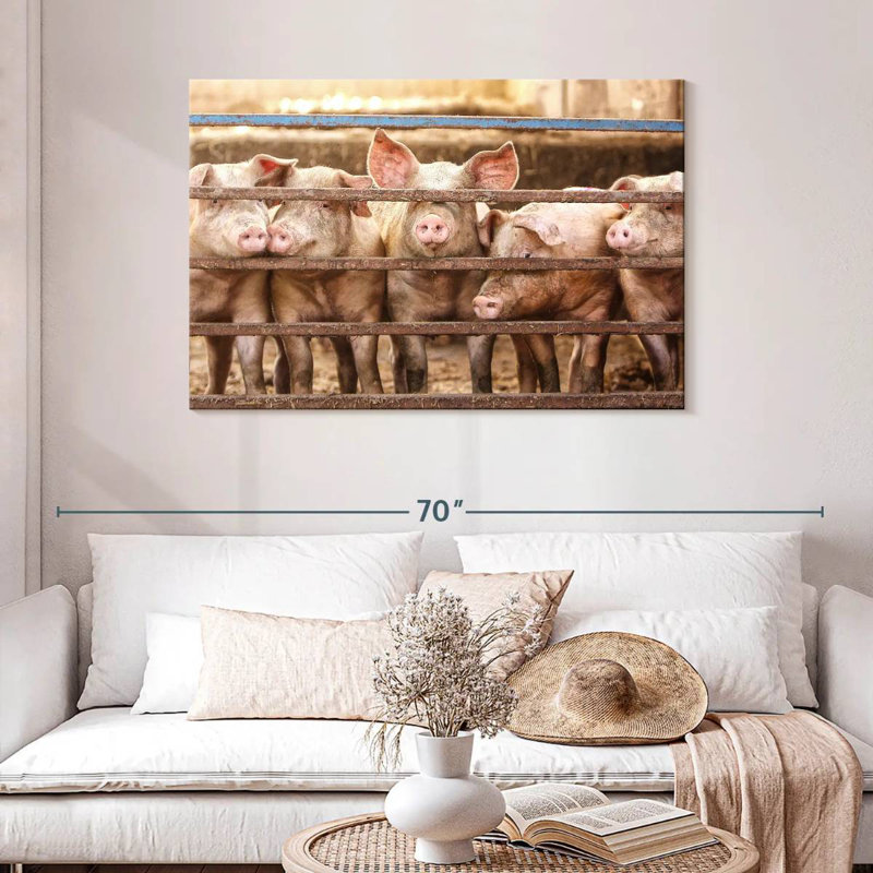 Brampt Pigs In Cage, 30" H x 45" W
