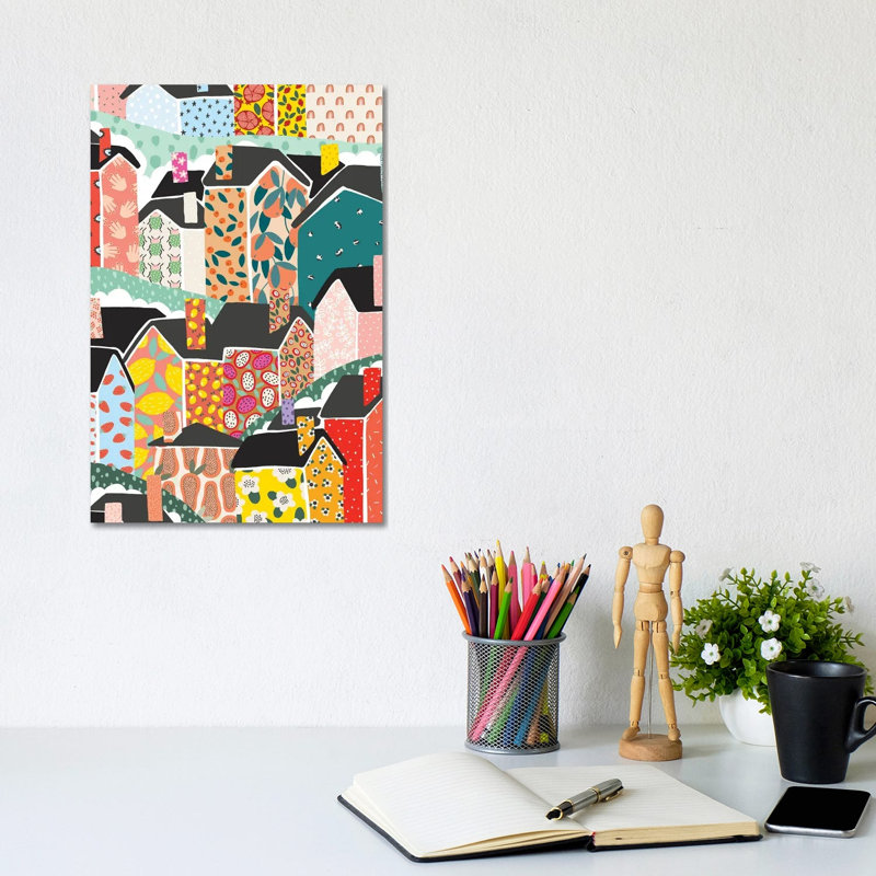 The Village by The Beau Studio - Wrapped Canvas Painting, 30.48cm H x 20.32cm W x 1.905cm D