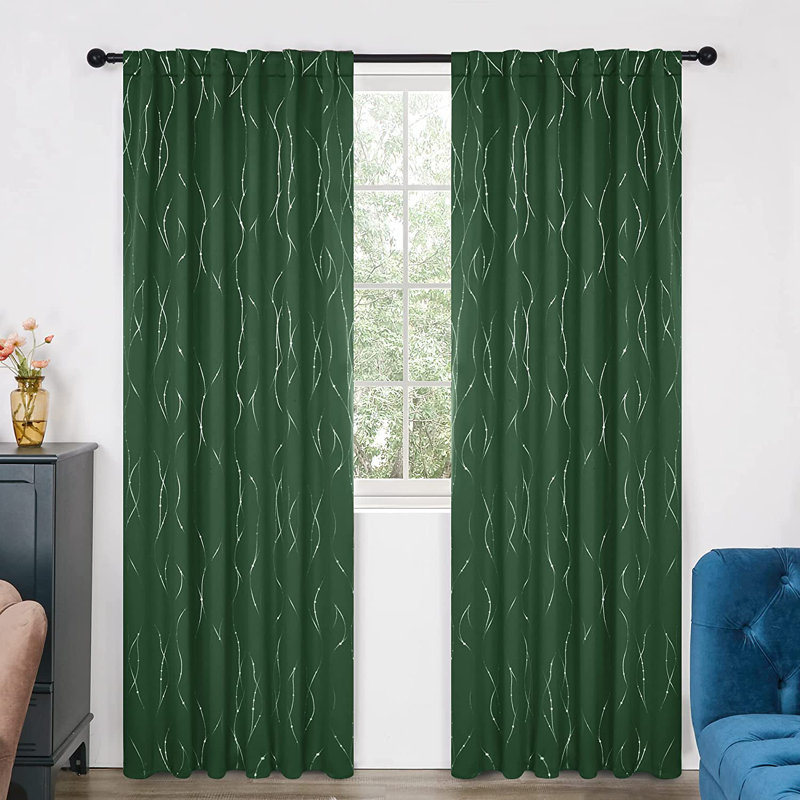 Deenie Room Darkening Curtain Pair, 52'' W x 84'' L, Green