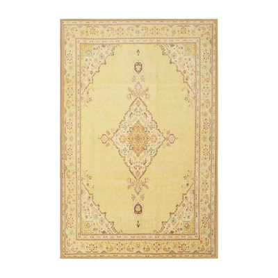 Tapis jaune/brun traditionnel Amrane
