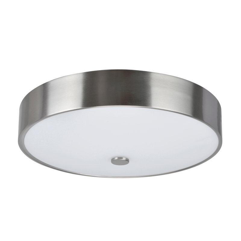 Glass LED Flush Mount, Satin Nickel