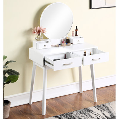 Liannon Contemporary Wood Vanity And Stool Set