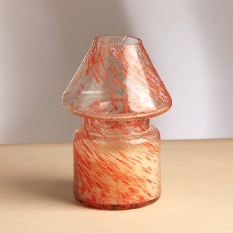Bougie en cire parfumée Dreamy Splutter avec parfum orange, vase en verre fait à la main