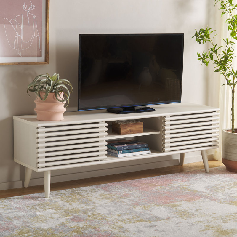Jaroslaw 59'' W Storage TV Stand, White Wash