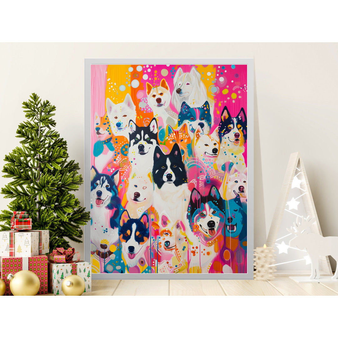 Dog Wall Art, Husky Art, Dog Print, Pet Portrait, Animal Art, Modern Wall Decor, Home Decor, Framed Wall Art, Multiple Sizes, Dog