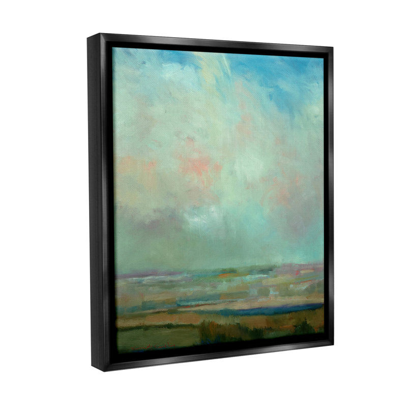 «Blue Abstract Scenery Floater Frame» par William McCarthy sur, Cadre flottant noir de jais, H 31 po x l 25 po