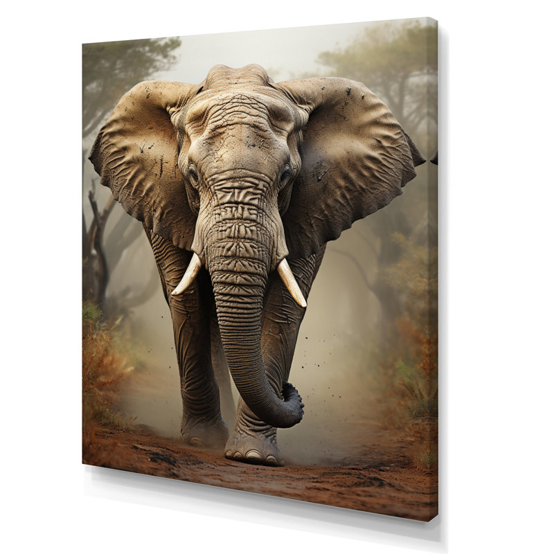 African Elephant Race Elegance II - Animals Canvas Art Print, H 40 po x l 30 po x P 1,5 po, Toile tendue