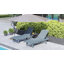 Outsunny Garden Patio Sun Lounger with Built-In Table Grey