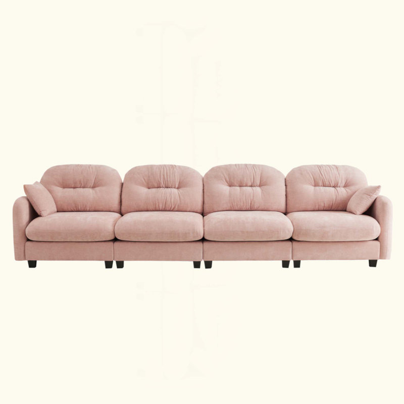 Canapé modulaire à quatre places modulaire, tissu chenille de qualité supérieure, avec 2 coussins décoratifs, dossier capitonné, mousse haute densité facile à installer, convient aux chambres à coucher, aux salons et aux coins lecture