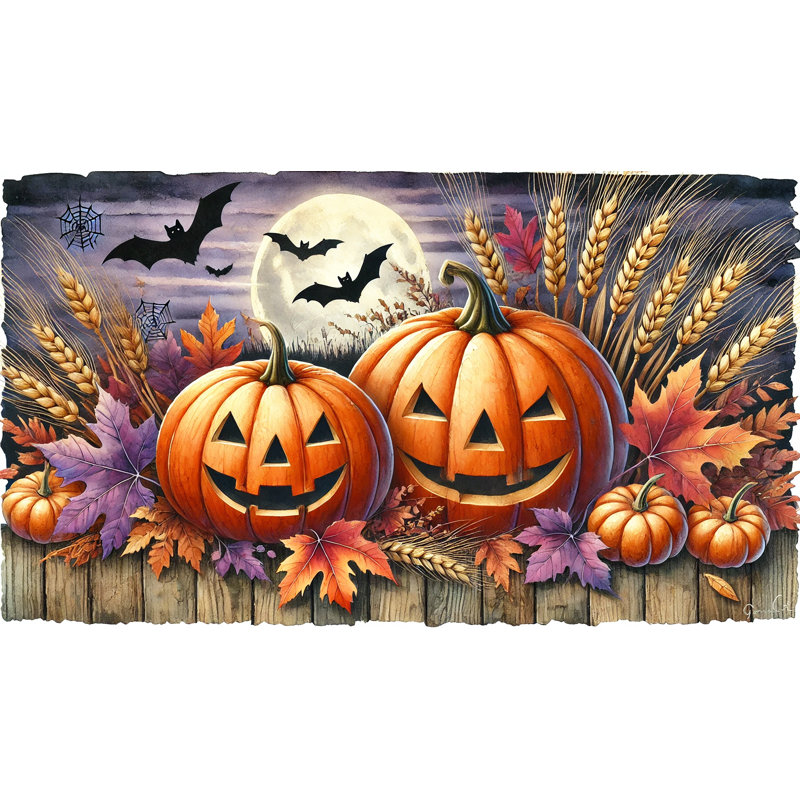 Pleine lune, toile de récolte d'Halloween, H 24 po x l 36 po x P 1,5 po