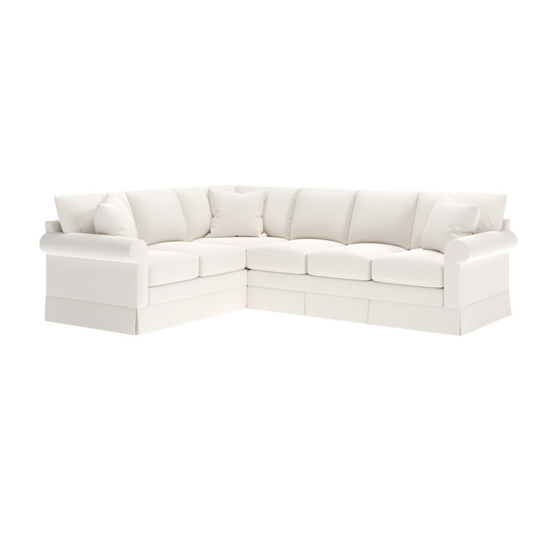 Friedman 115" W 2-Piece Upholstered Sectional with Foam and Down Blend Cushions, Left Hand Facing