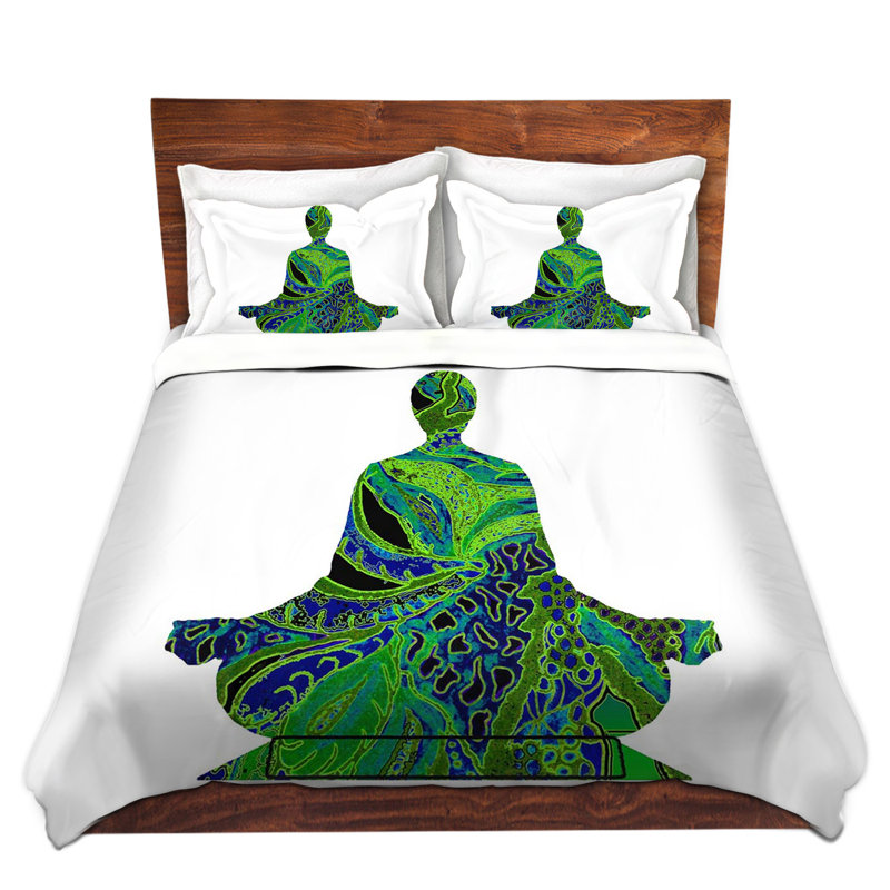 Ensemble de housse de couette man femme yoga ii, 1 housse + 2 taies très grand lit