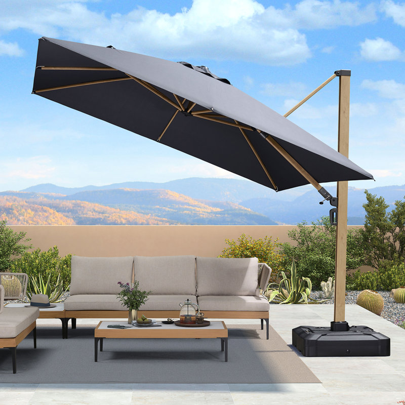 Porte-parapluies d'extérieur 11 po AlunInum, Gris, H 108 po x l 132 po x P 132 po