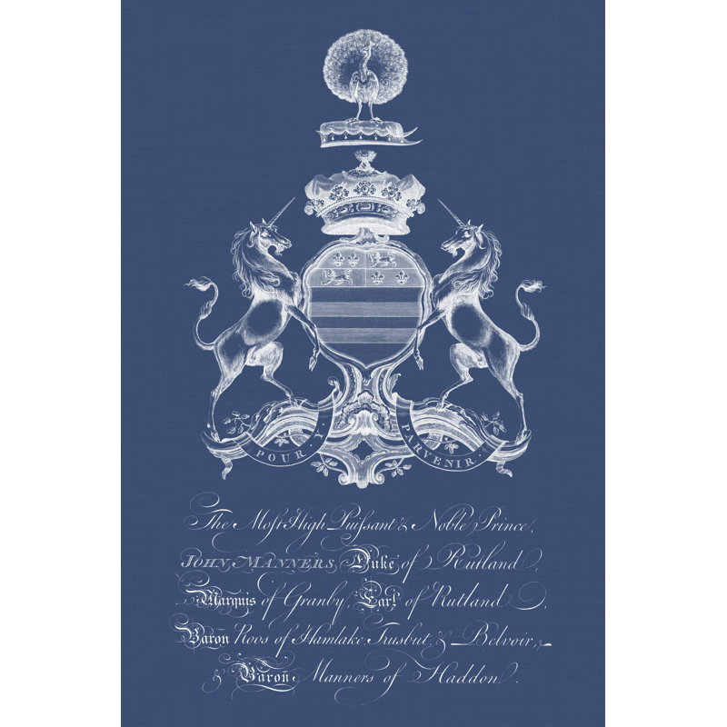 Heraldry On Navy III by Vision Studio - Print on Canvas, Wrapped Canvas, 46 cm H x 30 cm W