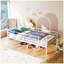 Lit en métal, structure robuste pour enfants, adolescents et adultes, aucun sommier nécessaire, blanc