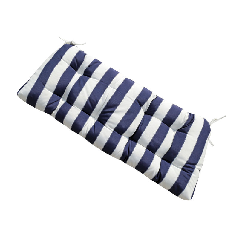 Outdoor Bench Cushions, Navy, Striped