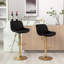 Ensemble de 2 tabourets de bar réglables en hauteur à hauteur réglable avec repose-pieds et base dorée, ensemble de 2