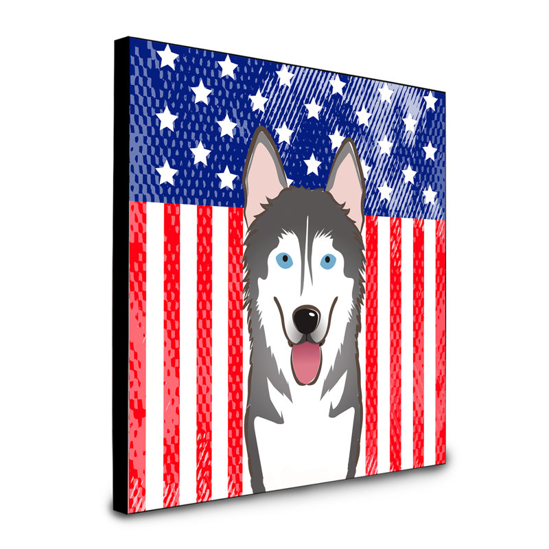 « american flag », art encadré Macomb, Malamute d’Alaska