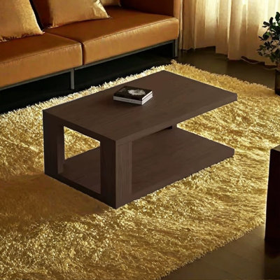 Table basse avec surface en grain de bois naturel épais