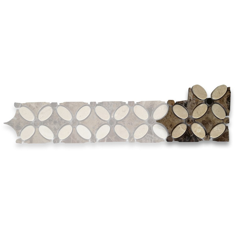 Carreau de mosaïque en marbre 4 po x 4 po