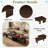 Modern Rectangle Coffee Table Set With Modular L-shape Design-1442346340