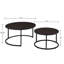 Ensemble de 2 tables d'appoint modernes modernes en similicuir avec base en métal noir, table d'appoint pour salon, brun foncé-1183117300
