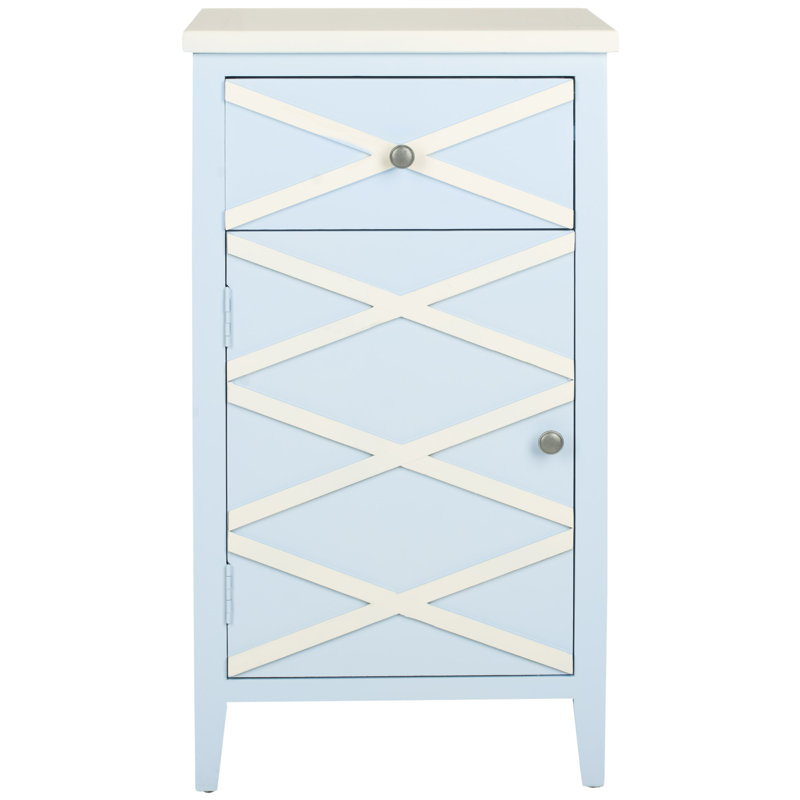 Armoire 1 porte Brandy, Bleu clair / Blanc