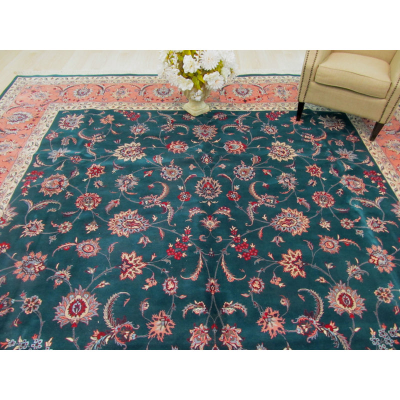 Tapis oriental vert et vert pak-persan