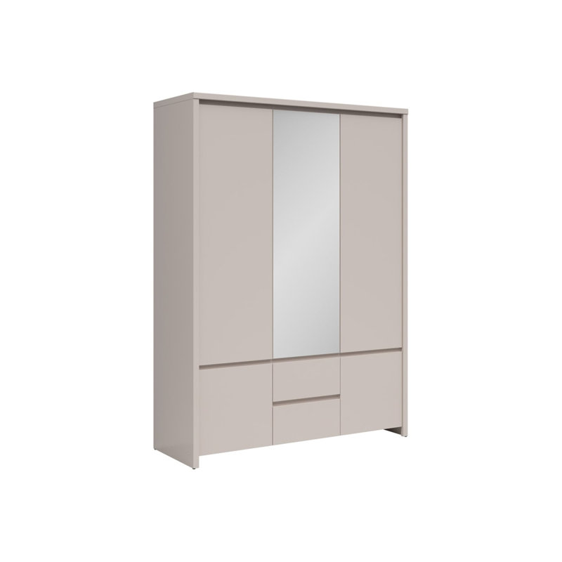 Berardino 5 Door Manufactured Wood Wardrobe, Grey