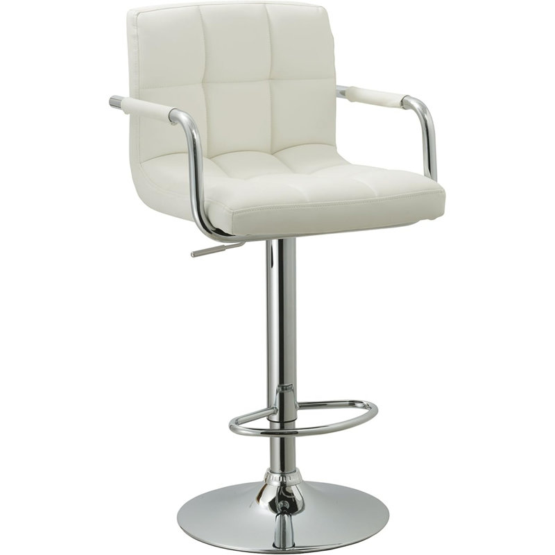 Tabouret de bar contemporain réglable, Blanc