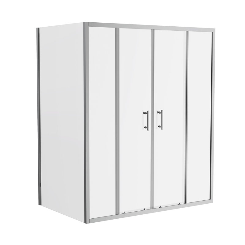 Bathroom Shower Enclosure Cubicle Double Sliding Door with 700mm Side Panel Screen - 1900 x 1600 mm, Chrome