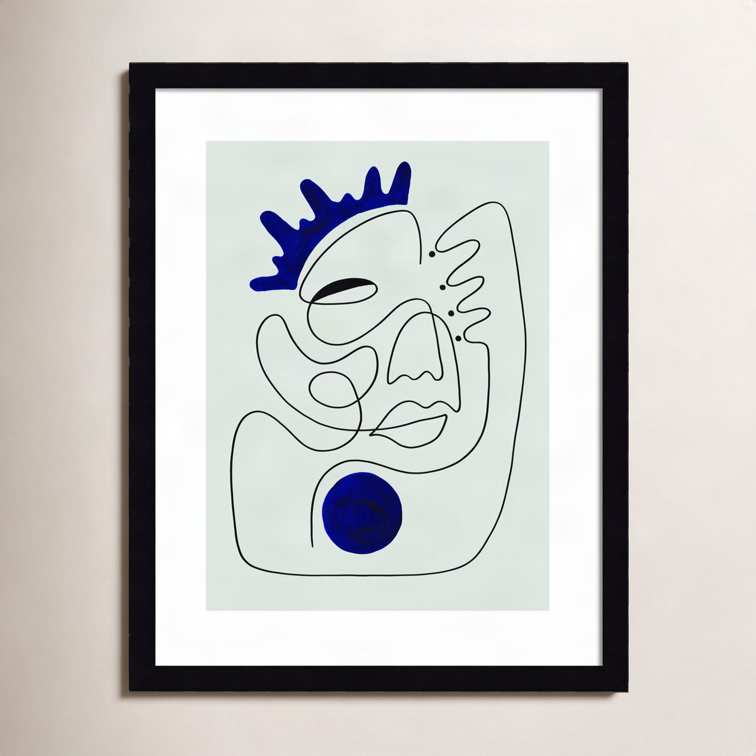 El Rey Print by Shatha Al Dafai, 25.38" H x 20.38" W x 0.875" D, Noir Black Framed