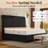 Jamileth Queen Upholstered Sleigh Bed with Tall Button-Tufted Headboard and Nailhead Trim, Black-26341944-26341941