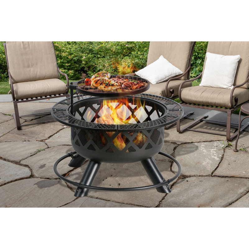 Round Steel Wood Burning Smokeless Fire Pit