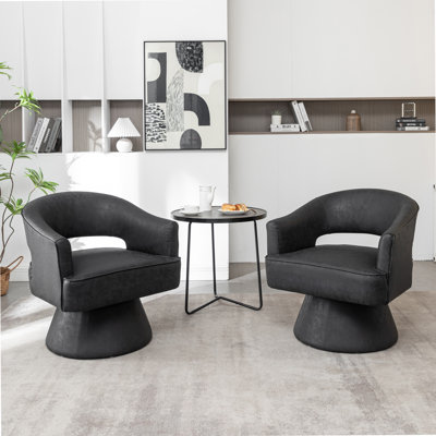 Kenzlee Upholstered Swivel Barrel Chair