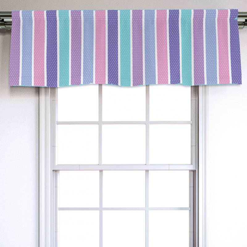 Sateen Striped Ruffled Window Valance