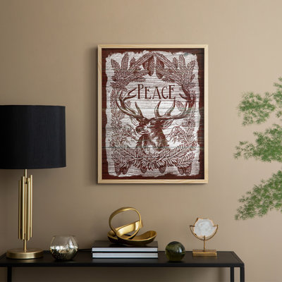 Red Wood Peace Framed Print - Solid Wood
