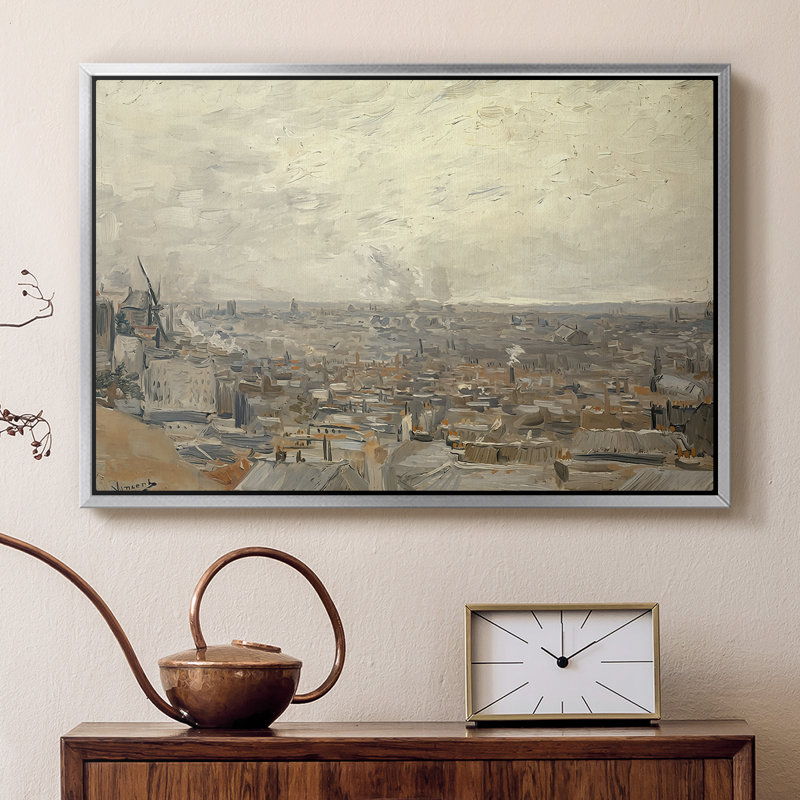 Vue de Montmartre, 1886 - Vincent van Gogh, toile tendue avec châssis, 16 x 24, Argent