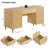 55.1" Fluted Executive Desk With Drawers, Home Office Desk With Charging Station-14513560
