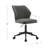 Bradford Contemporary Armless Office Chair with Metal 5-Star Base in Vintage Gray and Black