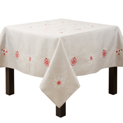 Square_Ornaments Design Embroidered Tablecloth